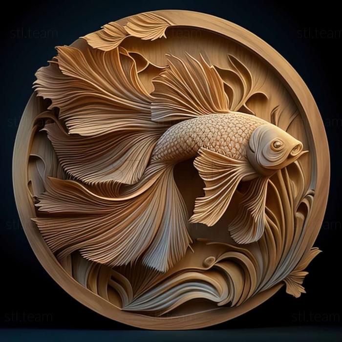 3D model Round  tailed fighting fish fish (STL)